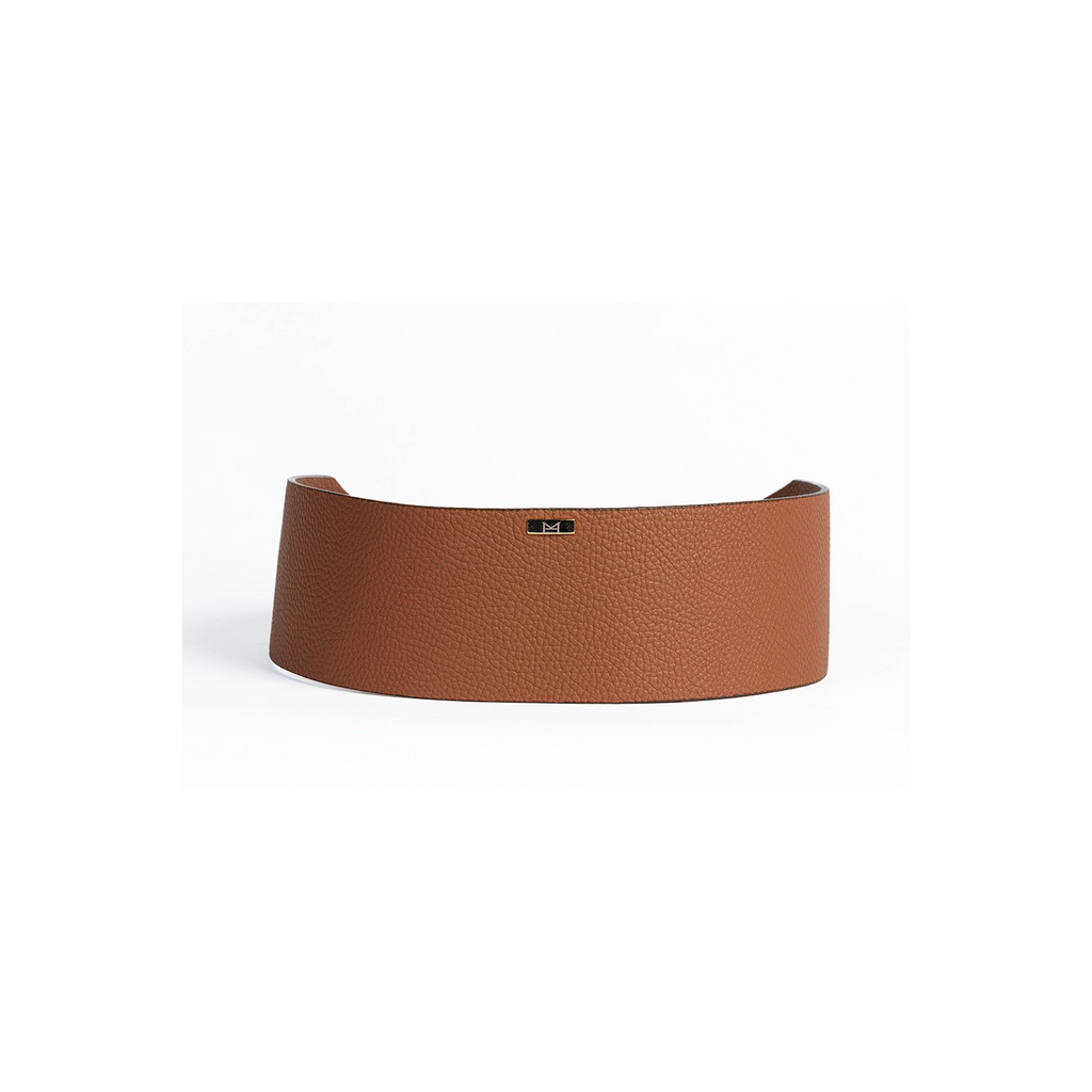 Ceinture Femme  cuir grainé de Vache Camel