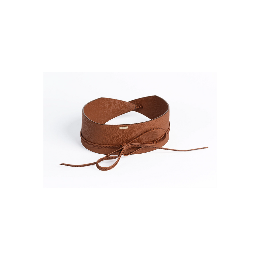 Ceinture Femme  cuir grainé de Vache Camel