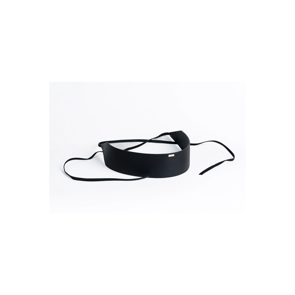 Ceinture Femme en cuir grainé de vache Noire