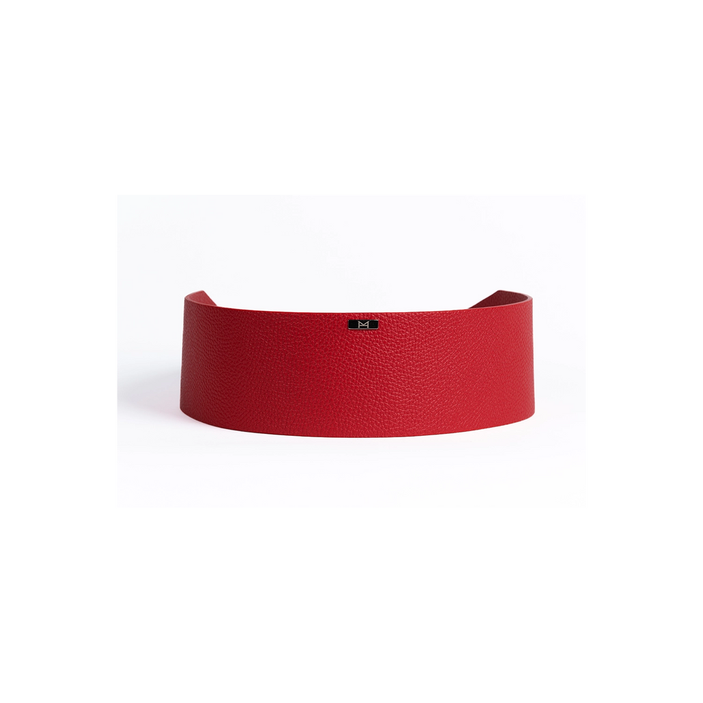 Ceinture femme en cuir Grainé de vache Rouge